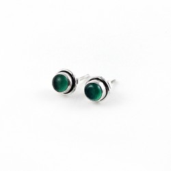 Natural Green Onyx 925 Sterling Silver Stud Earring Jewelry