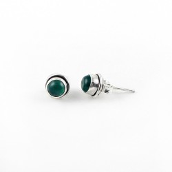 Natural Green Onyx 925 Sterling Silver Stud Earring Jewelry