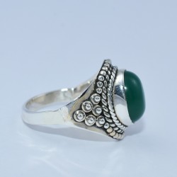 Natural Green Onyx Ring 925 Sterling Silver Handmade Oxidized Silver Jewelry Manufacture Jewelry
