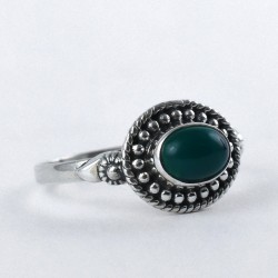 Natural Green Onyx Ring Handmade 925 Sterling Silver Jewelry Boho Ring Promises Ring Jewelry Gift For Her