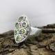 Cut gemstone Oval Shape Peridot 925 Sterling Silver Ring