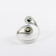 Natural Green Peridot Handmade 925 Sterling Silver Ring Round Faceted Stone Silver Ring Jewellery