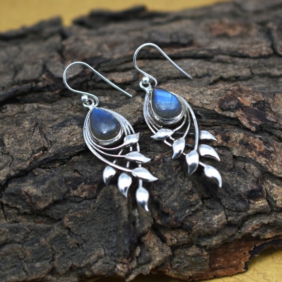 Natural Labradorite Earring Handmade 925 Sterling Silver Wholesale Silver Jewelry Girls And Women Jewelry