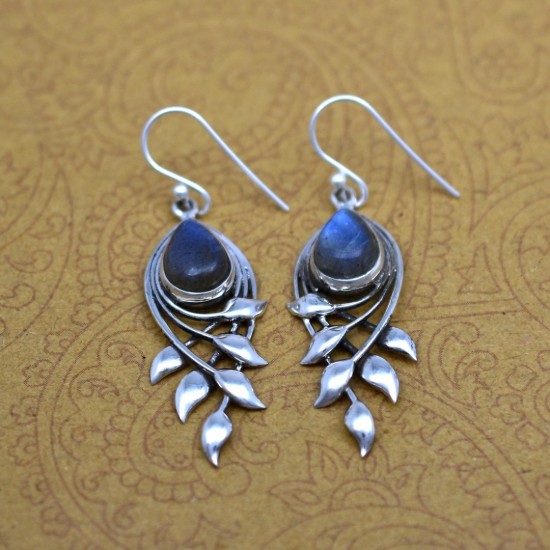 Natural Labradorite Earring Handmade 925 Sterling Silver Wholesale Silver Jewelry Girls And Women Jewelry