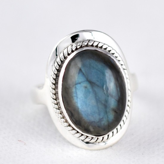 Natural Labradorite Ring Birthstone Ring Solid 925 Sterling Silver Engagement Ring Statement Ring Jewellery