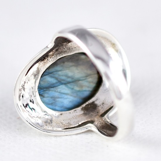 Natural Labradorite Ring Birthstone Ring Solid 925 Sterling Silver Engagement Ring Statement Ring Jewellery