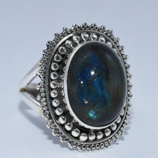 Bohemian Ana Silver Co Large Labradorite Skull Ring Size 7 925 Sterling Silver Vintage RING937235 - Handmade Jewelry