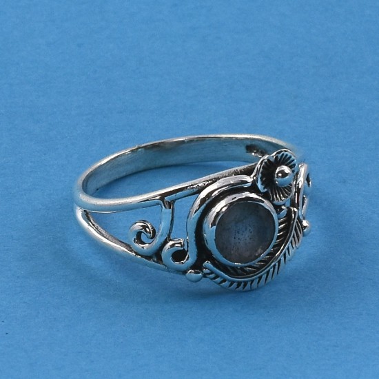 Natural Labradorite Ring Oxidized Silver Ring Handmade 925 Sterling Solid Silver Boho Ring Jewelry