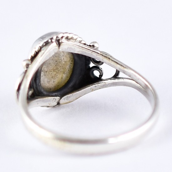 Natural Labradorite Ring Solid 925 Sterling Silver Ring Wholesale Silver Jewelry Manufacture Silver Ring Jewelry