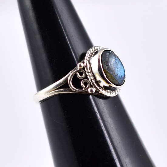 Natural Labradorite Ring Solid 925 Sterling Silver Ring Wholesale Silver Jewelry Manufacture Silver Ring Jewelry