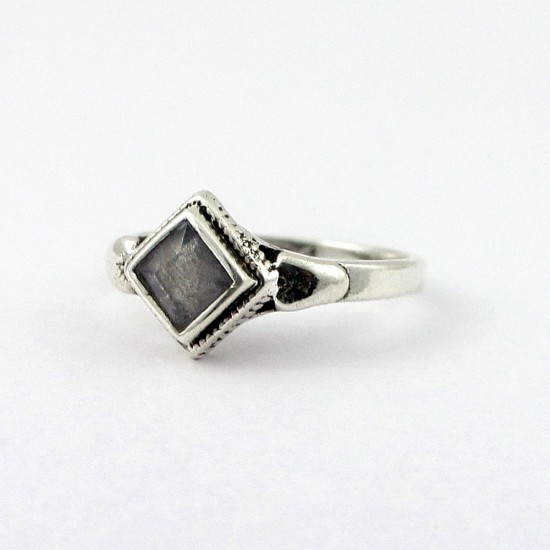 Natural Labradorite Square Shape 925 Sterling Silver Handmade Ring Manufacture Silver Jewelry