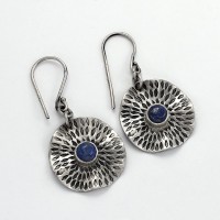 Natural Lapis Lazuli Earring 925 Sterling Silver Handmade Oxidized Earring Jewelry
