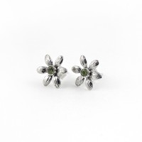 Natural Peridot 925 Sterling Silver Stud Earring Jewelry Gift For Her
