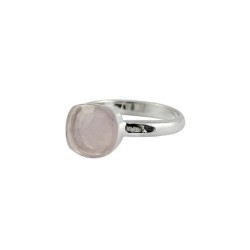 Natural Pink Rose Quartz 925 Sterling Silver Ring Jewelry Gift For Her