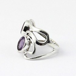 Natural Purple Amethyst 925 Sterling Silver Handmade Silver Ring Jewelry Gift For Her