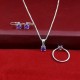 Natural Purple Amethyst Gemstone Rhodium Polished Jewellery Set 925 Sterling Silver Jewellery Christmas Gift