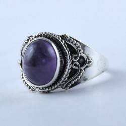 Natural Purple Amethyst Ring Handmade 925 Sterling Silver Boho Ring Birthstone Ring Jewellery Latest Fashion Jewellery