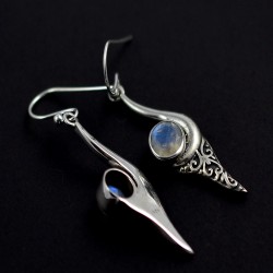 Natural Rainbow Moonstone Earring Drop Dangle Earring Handmade 925 Sterling Silver Earring Jewelry