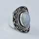 Natural Rainbow Moonstone Ring 925 Sterling Silver Oxidized Ring Handmade Jewelry