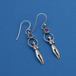 Natural Red Corundum 925 Sterling Solid Silver Earring Jewelry