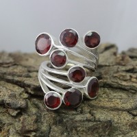 Breathtaking Romantic !! Pear Shape Garnet 925 Sterling Silver Ring