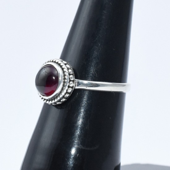 Natural Red Garnet Ring 925 Sterling Silver Handmade Solitaire Ring Jewellery Manufacture Silver Jewellery