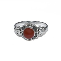 Natural Red Onyx Ring 925 Sterling Silver Boho Jewelry