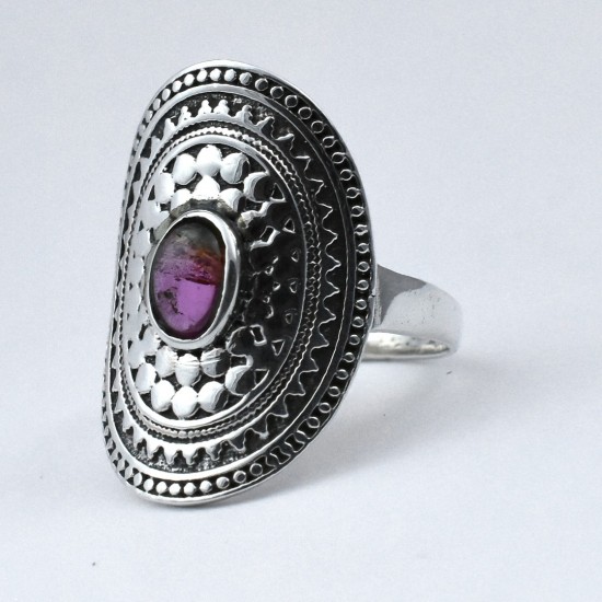 Natural Red Tourmaline Ring Handmade 925 Sterling Silver Wholesale Silver Jewellery Manufacture Silver Jewellery