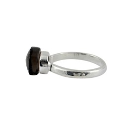 Genuine Smoky Quartz 925 Sterling Silver Ring