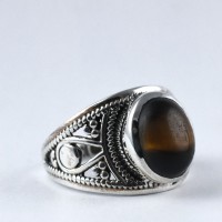 Natural Tiger Eye Ring 925 Sterling Silver Boho Ring Handcrafted 925 Stamped Jewellery Birthstone Ring Jewellery