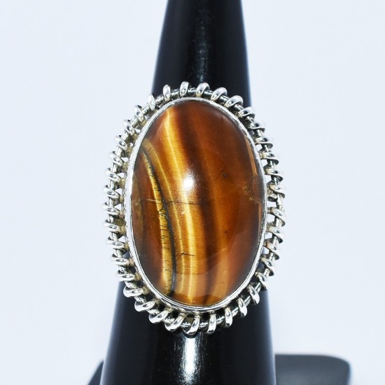 Natural Tiger Eye Ring 925 Sterling Silver Handmade Silver Jewelry Indian Silver Jewelry