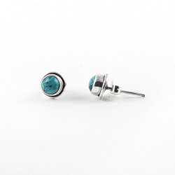 Natural Turquoise 925 Sterling Silver Stud Earring Jewelry
