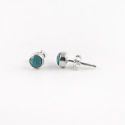 Natural Green Turquoise 925 Sterling Silver Stud Earring Jewelry