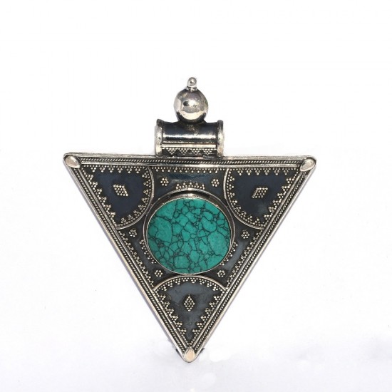 Natural Turquoise Pendant 925 Sterling Silver Wholesale Silver Jewelry Exporter