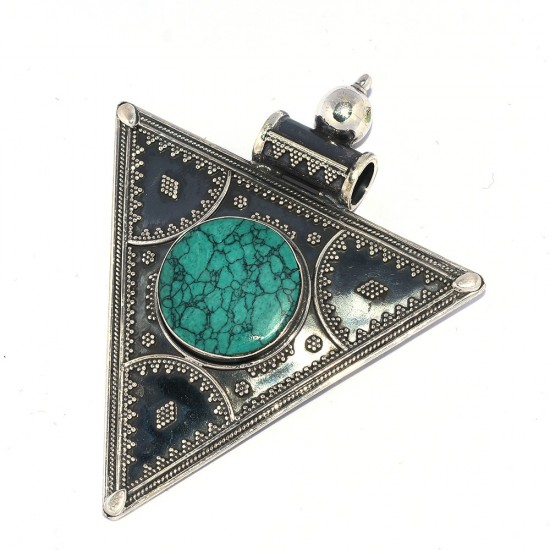 Natural Turquoise Pendant 925 Sterling Silver Wholesale Silver Jewelry Exporter