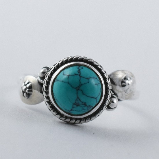 Natural Turquoise Ring 925 Sterling Silver Handmade Ring Birthstone Promises Ring Birthday Present Jewelry