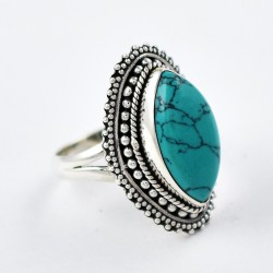Natural Turquoise Ring Green Colour Handmade 925 Sterling Silver 925 Stamped Silver Jewelry