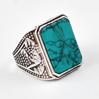 Natural Turquoise Ring Handmade 925 Sterling Silver Wholesale Silver Ring Jewelry Exporter