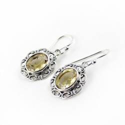 Natural Yellow Citrine 925 Sterling Silver Earring Jewelry