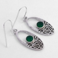 Nice Delightful Green Onyx Drop Earring 925 Sterling Silver Manufacture Silver Jewelry Gift For Her