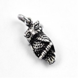 OWL Bird Charms Pendant Handmade 925 Sterling Plain Silver Jewellery Oxidized Silver Pendant Jewellery