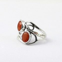 Orange Carnelian 925 Sterling Silver Ring Jewelry Boho Ring 925 Stamped Silver Jewelry