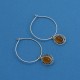 Orange Carnelian Hoop Earring 925 Sterling Silver Birthstone Jewelry Gift For Her