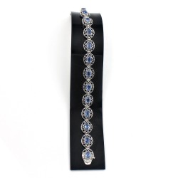 Blue Kyanite Gemstone Oval Shape 925 Sterling Silver Handmade Bracelet