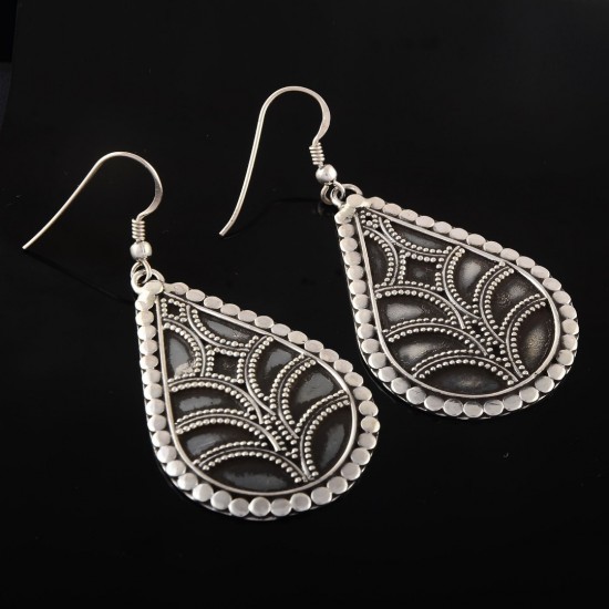 Oxidized 925 Sterling Silver Dangle Earring Women Handcrafted Boho Jewelry