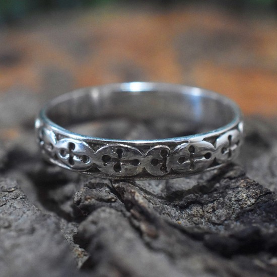 Oxidized Silver Band Ring Handmade 925 Sterling Silver Plain Silver Boho Ring Jewelry