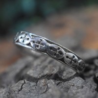 Oxidized Silver Band Ring Handmade 925 Sterling Silver Plain Silver Boho Ring Jewelry