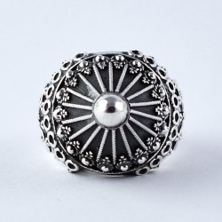Oxidized Silver Jewellery 925 Sterling Plain Silver Ring HUT Shape Ring Jewellery
