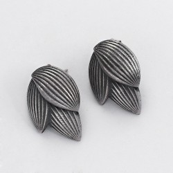 Oxidized Stud Earring 925 Sterling Silver Handmade Ethnic Design Jewelry Gift For Her
