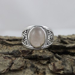 Chunky Snow Queen !! Rose Quartz 925 Silver Jewelry Silver Ring Jewelry